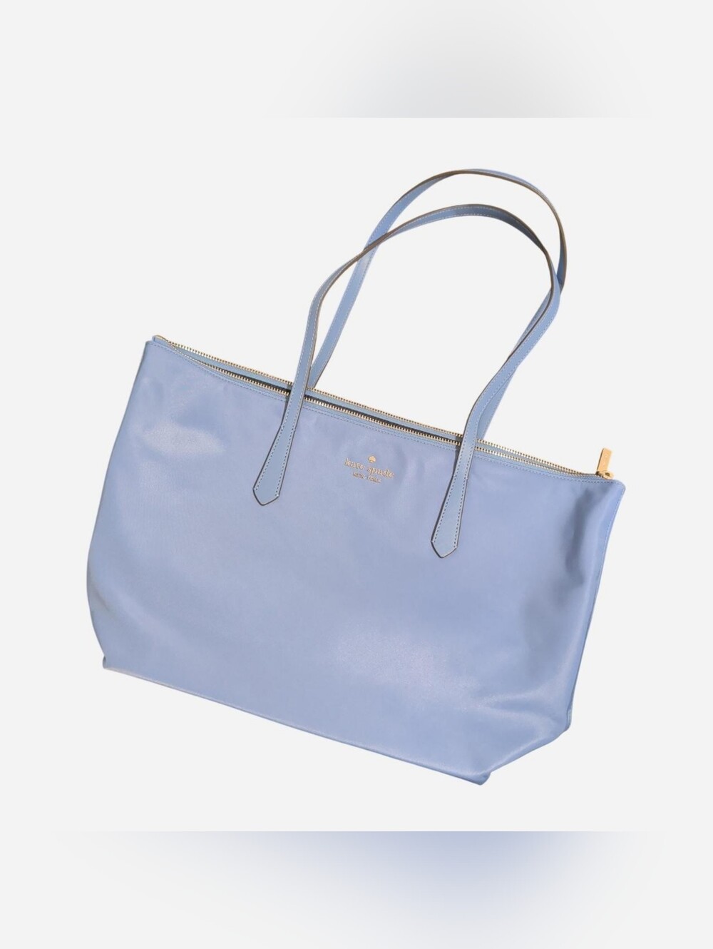 kate spade Light Blue Lilac Leather Tote with Gold Hardware